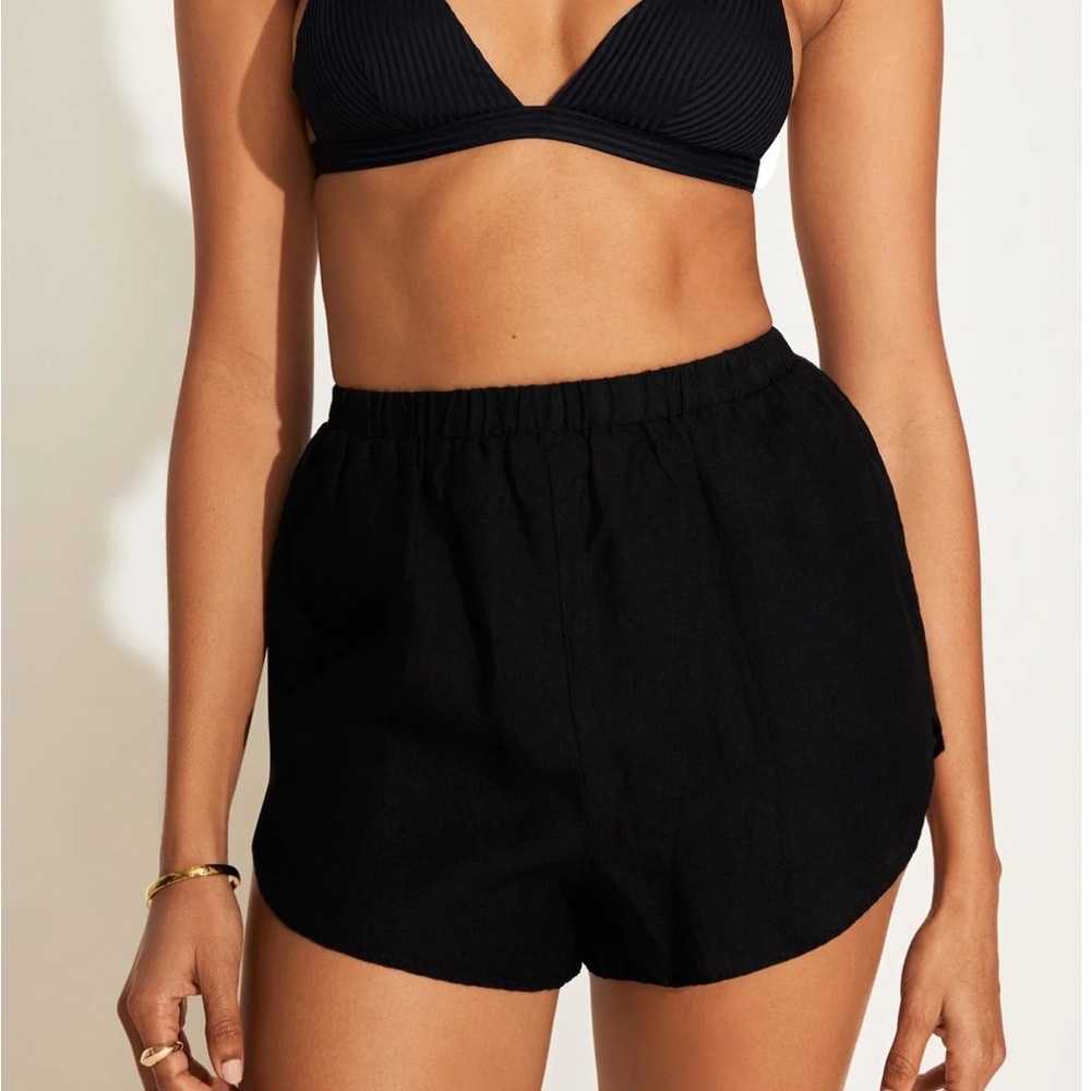 Vitamin A Tallows Linen Short - Black EcoLinen